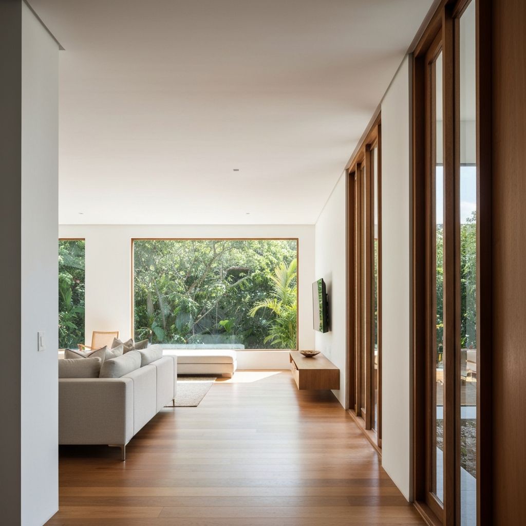 Interior moderno de propiedad en Costa Rica con luz natural